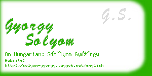 gyorgy solyom business card